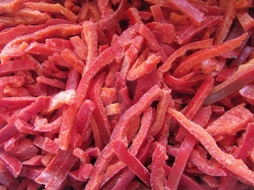 Peppers, Red, Sliced, Frozen, (case of 20lb)