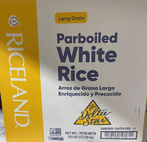 Parboiled White Rice "Delta Star", (50lb case)